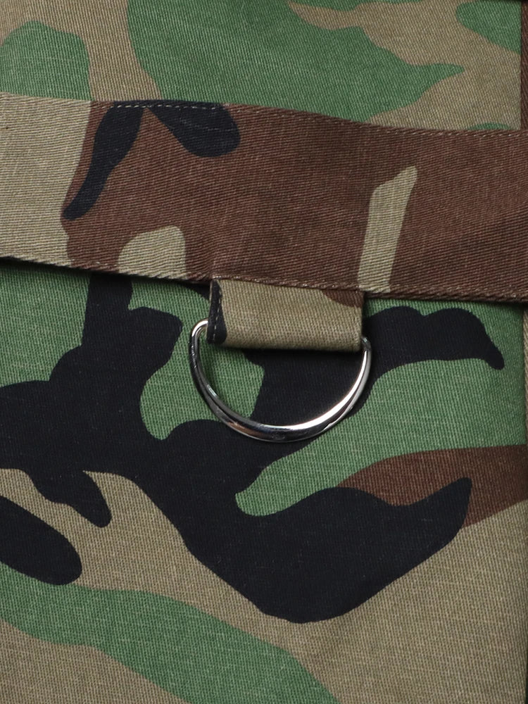 Camouflage Belted Long Sleeve Blazer - Bosom Blouse