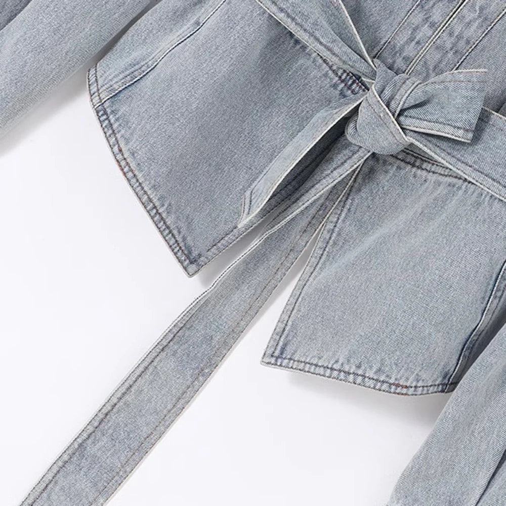 Denim Lace Up Jacket