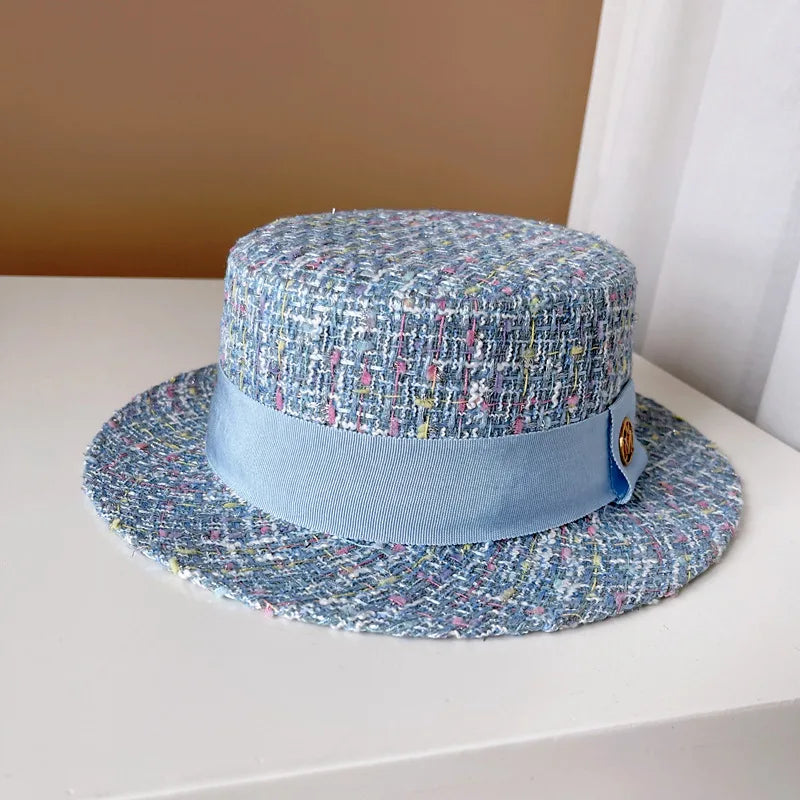 Flat Top Tweed Hat