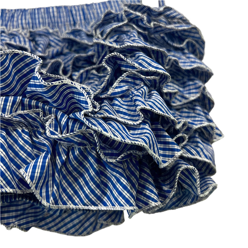 Plaid Shirt High Elastic Waist Pleated Shorts Set