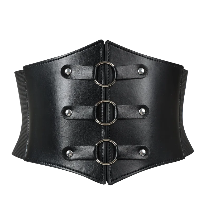 Corset Wide Pu Leather Elastic High Waist Belt