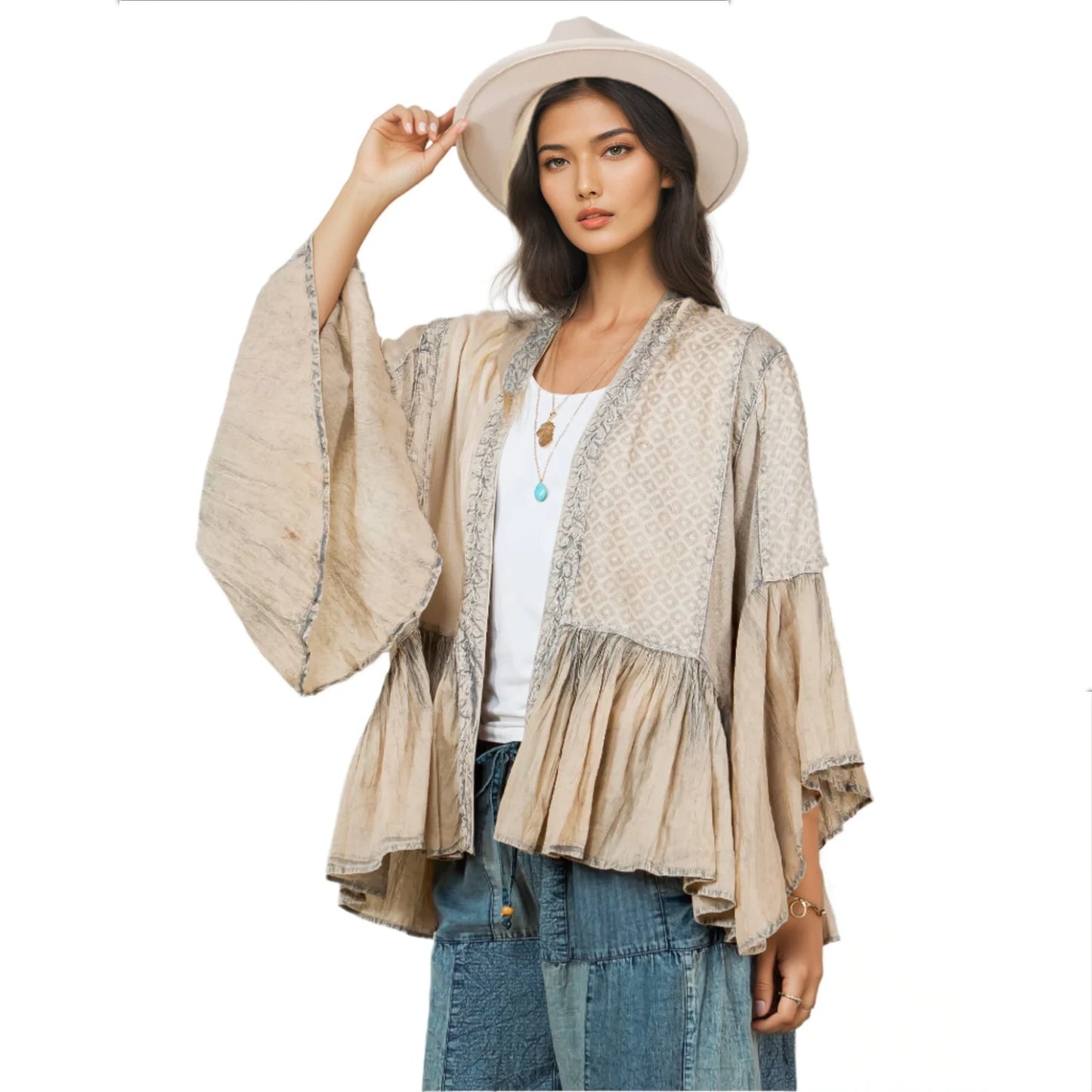 Preorder: Elegant Kimono-Inspired Frill Shrug