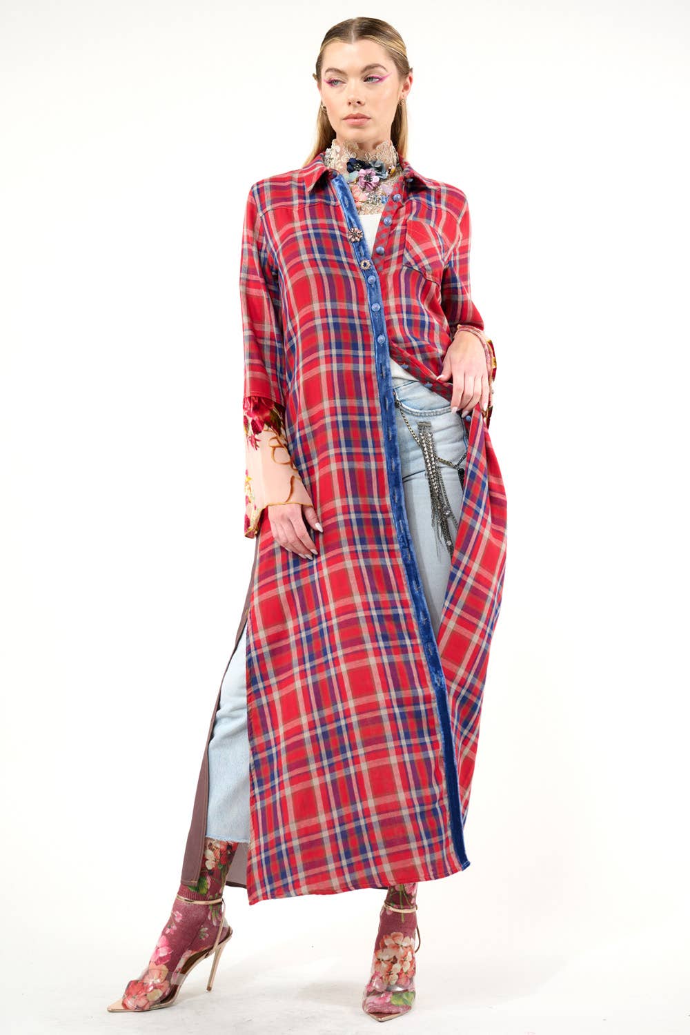 Anna Button Up Maxi Shirt Dress / Duster