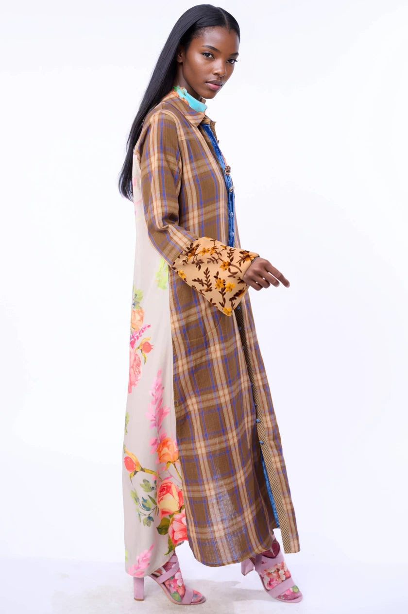 Brown Anna Button Up Maxi Shirt Dress / Duster