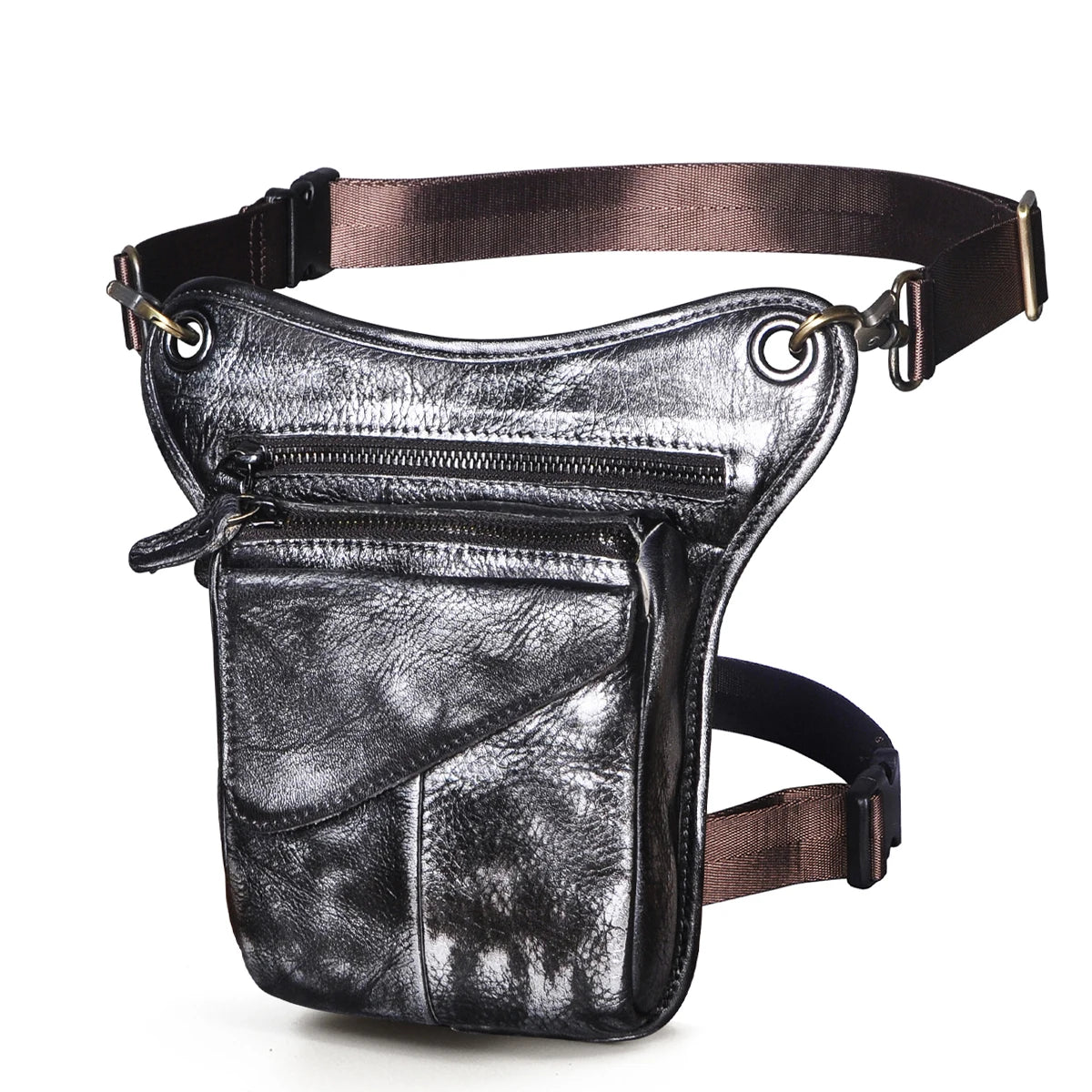 Leather Shoulder Sling Bag Multi-function Waist Belt Pack Leg Bag