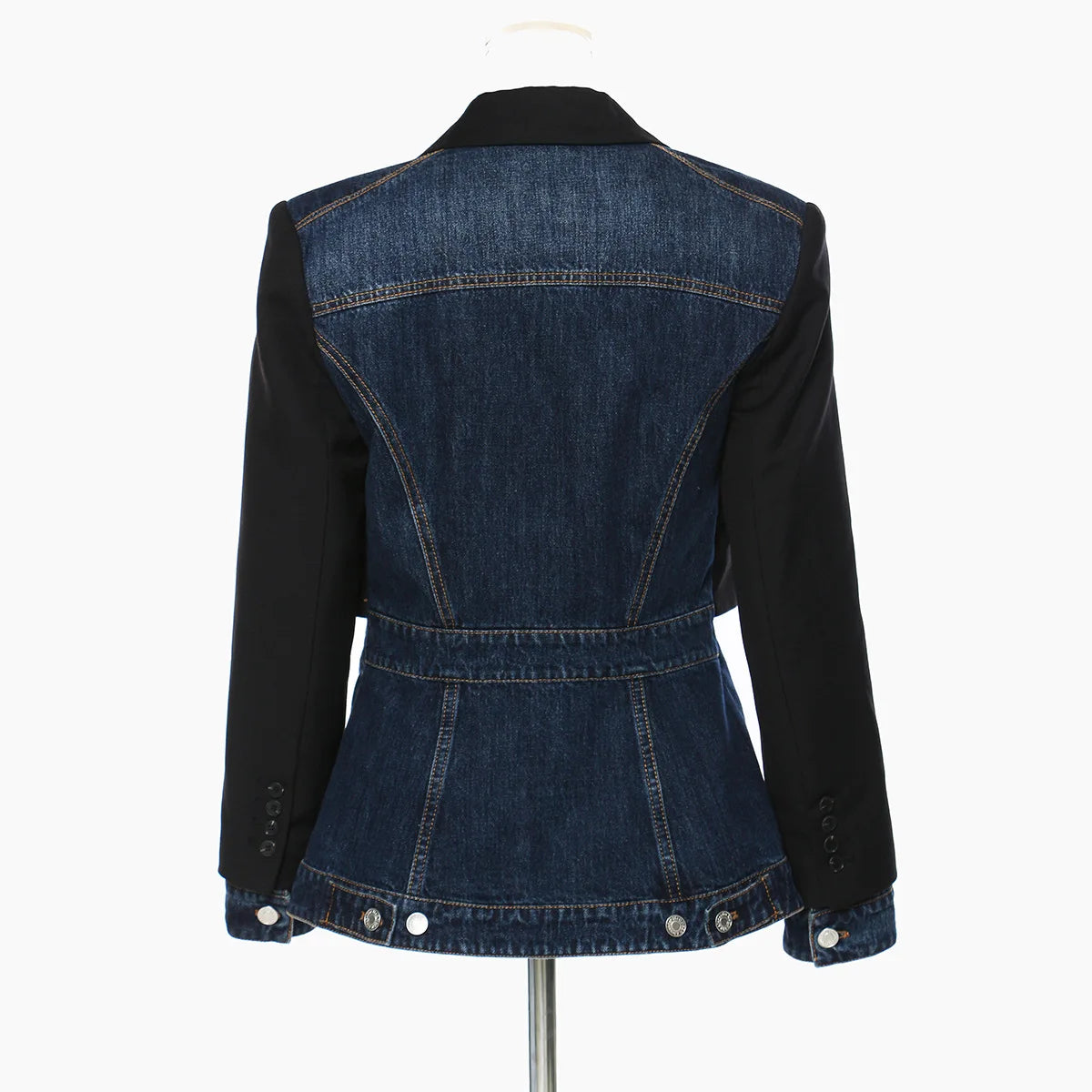 Denim Patchwork Fake Two Blazer