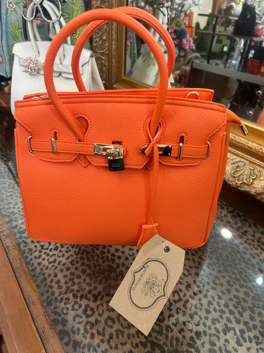 Orange Faux Handbag