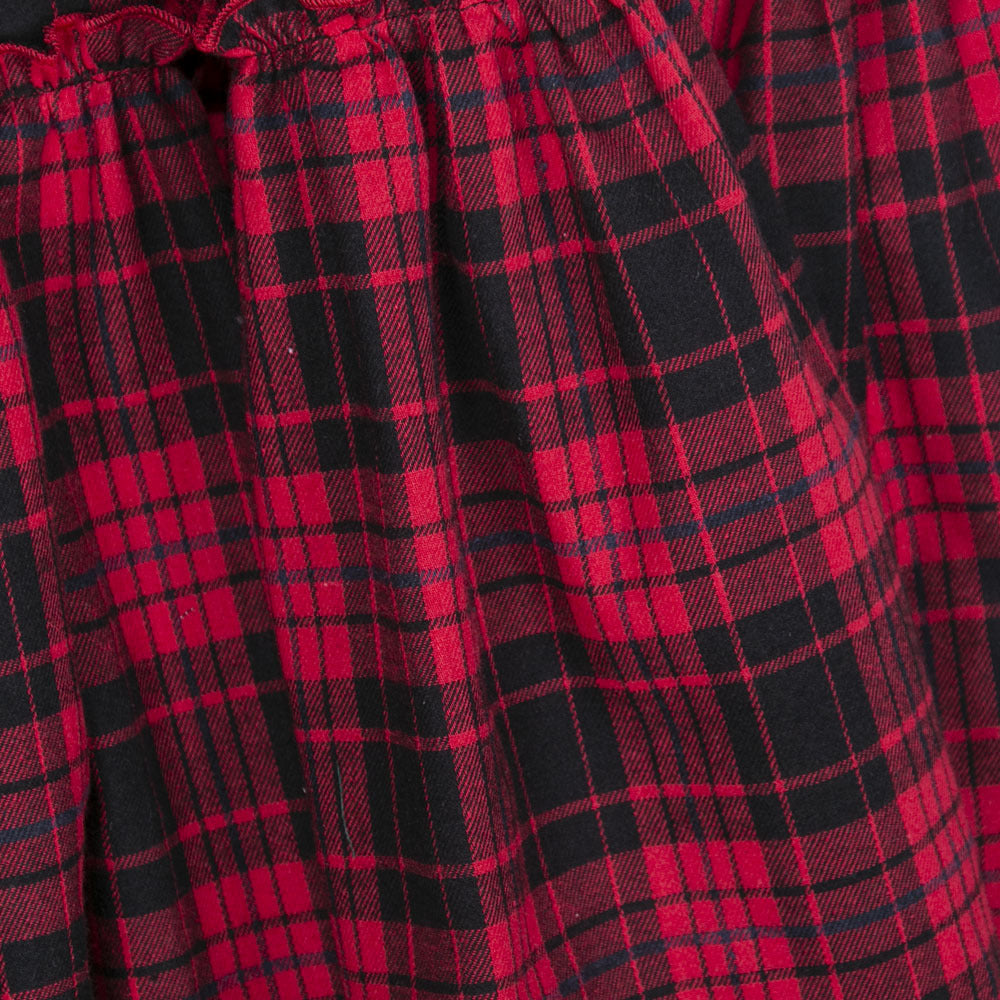 Cotton Skirts Plaid A-line Elastic Waist Irregular Skirt