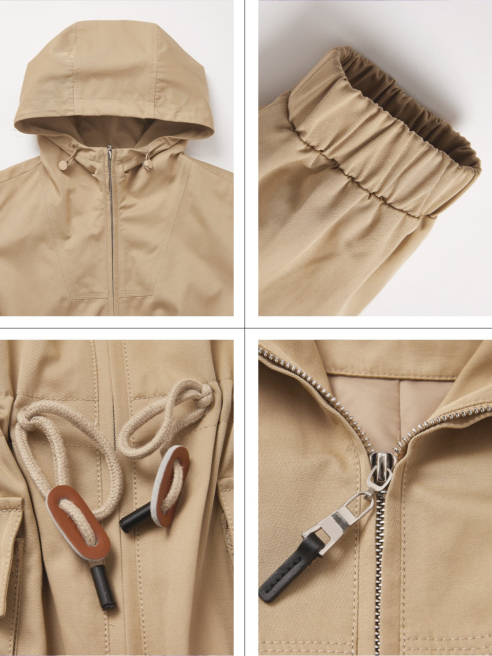 Mid-long Zipper Windproof Trench Jacket