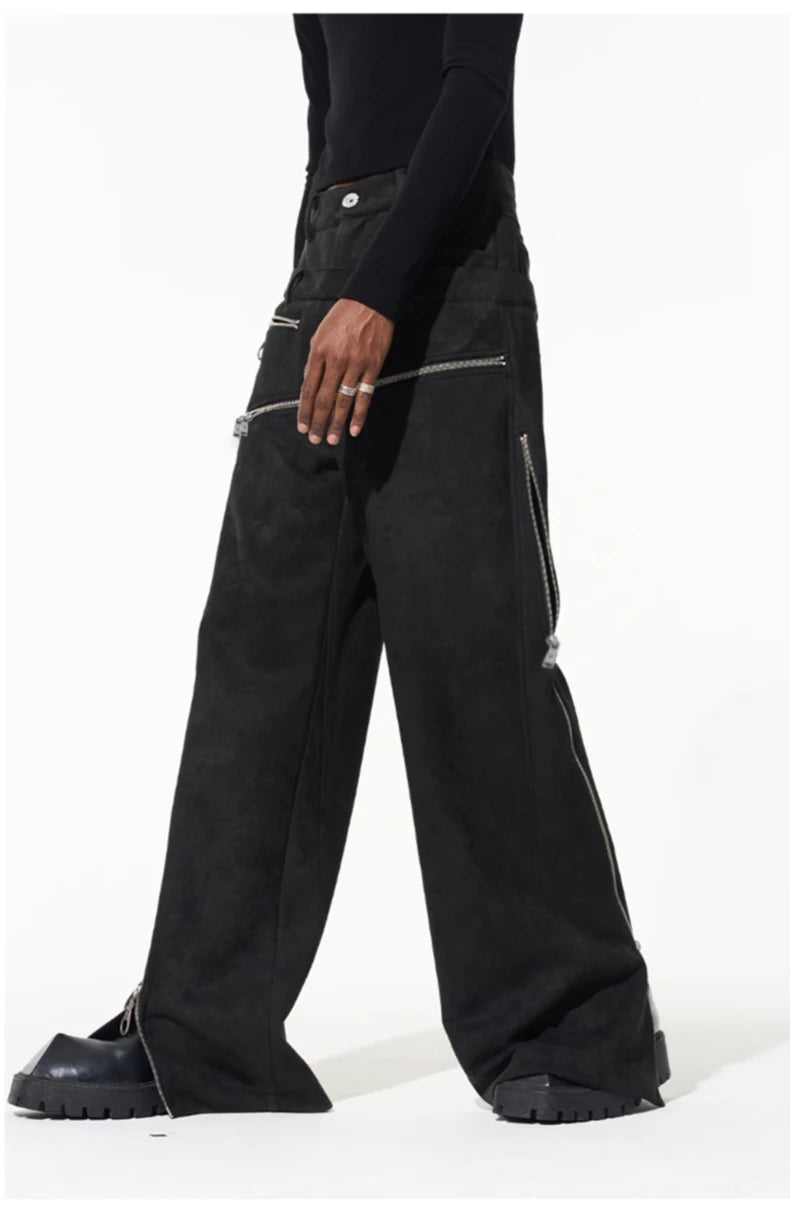 Stretchy Suede Faux Leather Pants