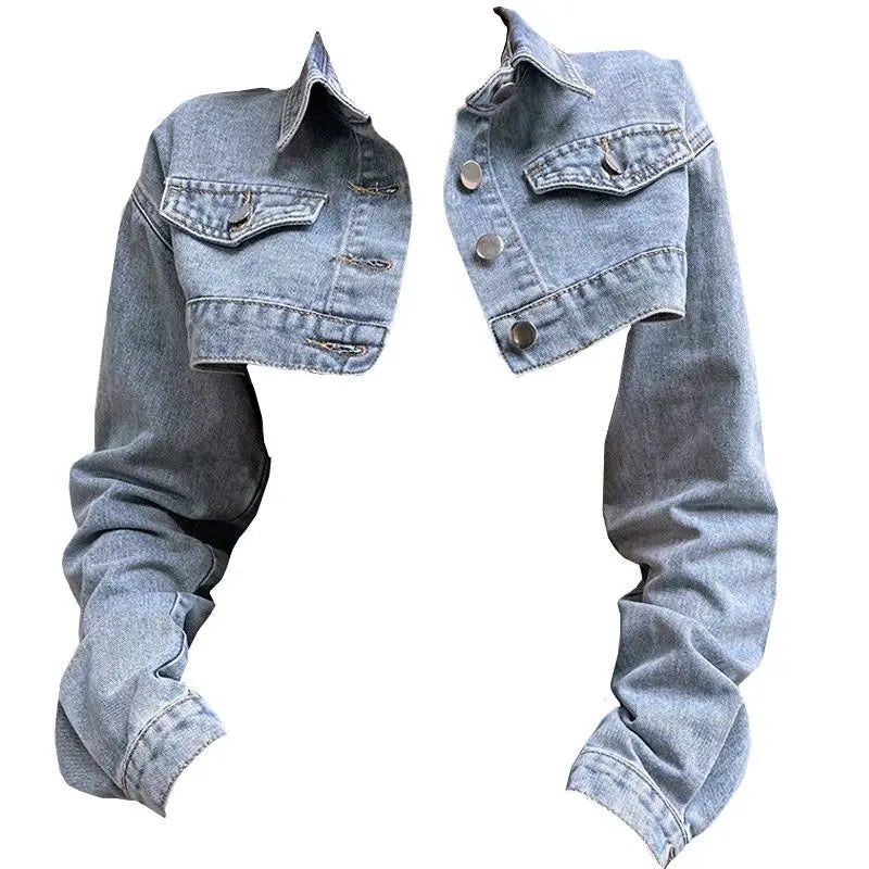 Long Sleeve Crop Denim Jacket