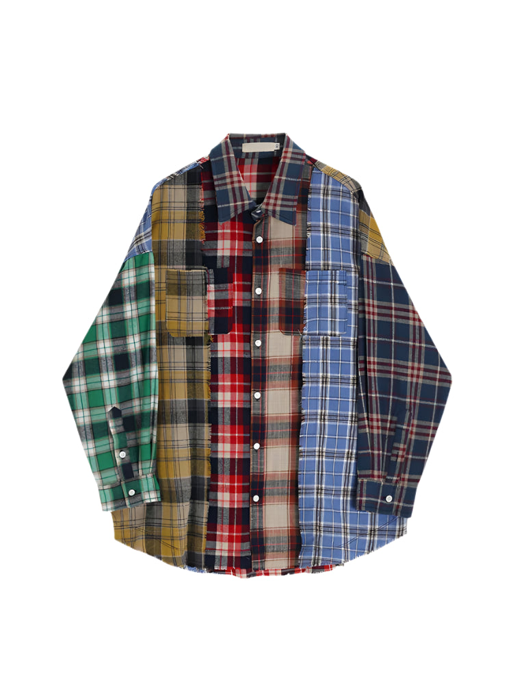 Patchwork Plaid Shirts