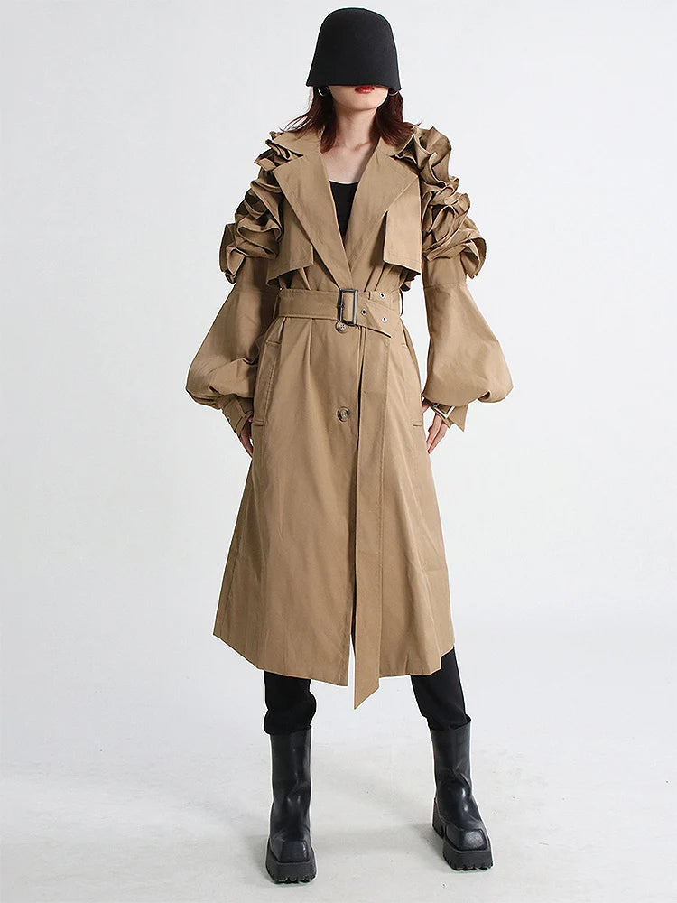 Ruffled Trench Coat