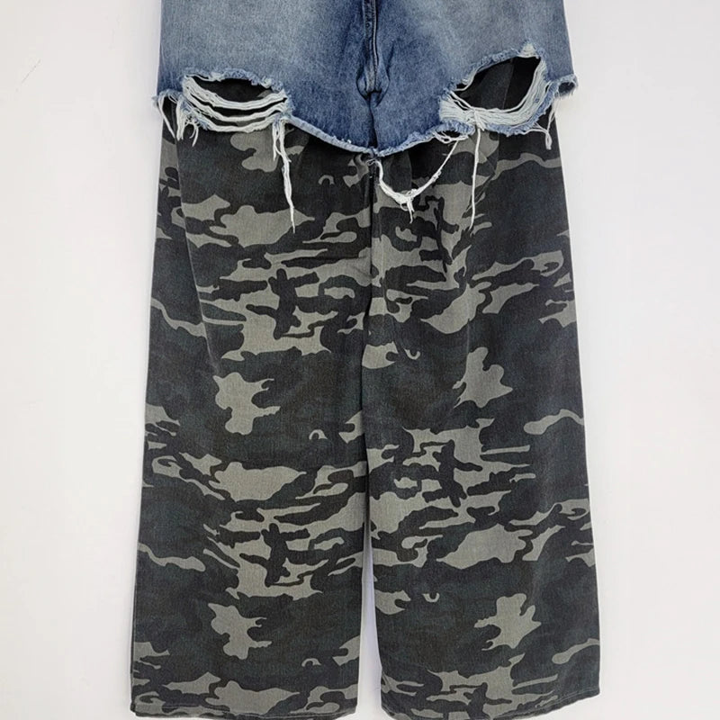 Camouflage Patchwork Jeans