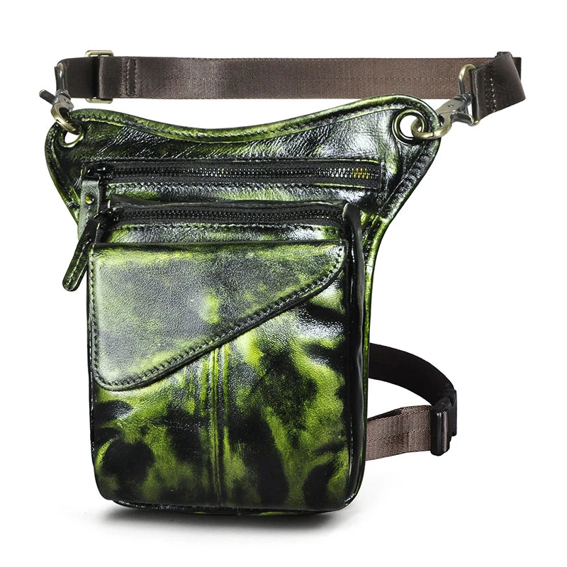 Leather Shoulder Sling Bag Multi-function Waist Belt Pack Leg Bag