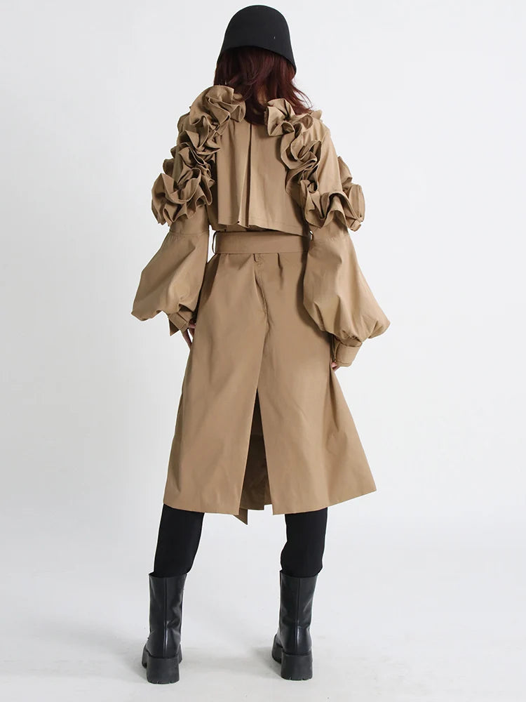 Ruffled Trench Coat