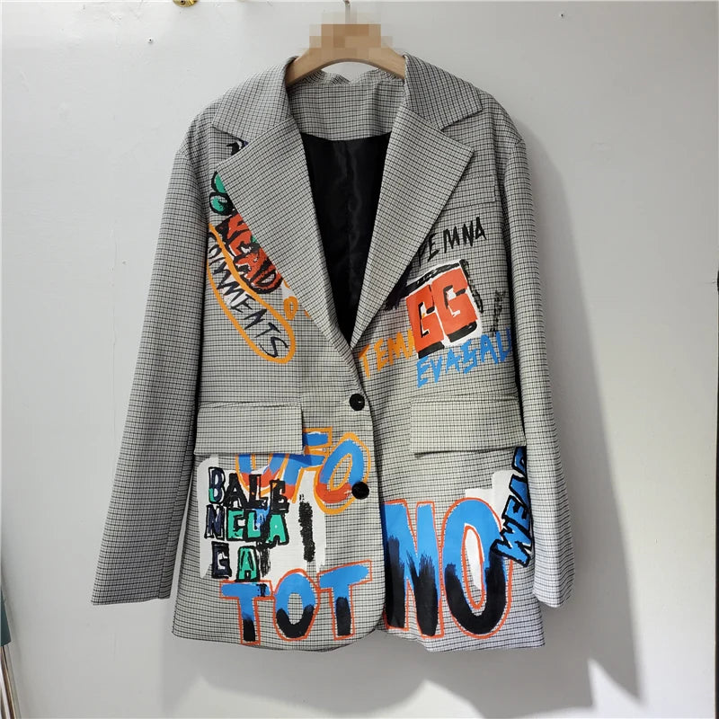 Graffiti Print Blazers