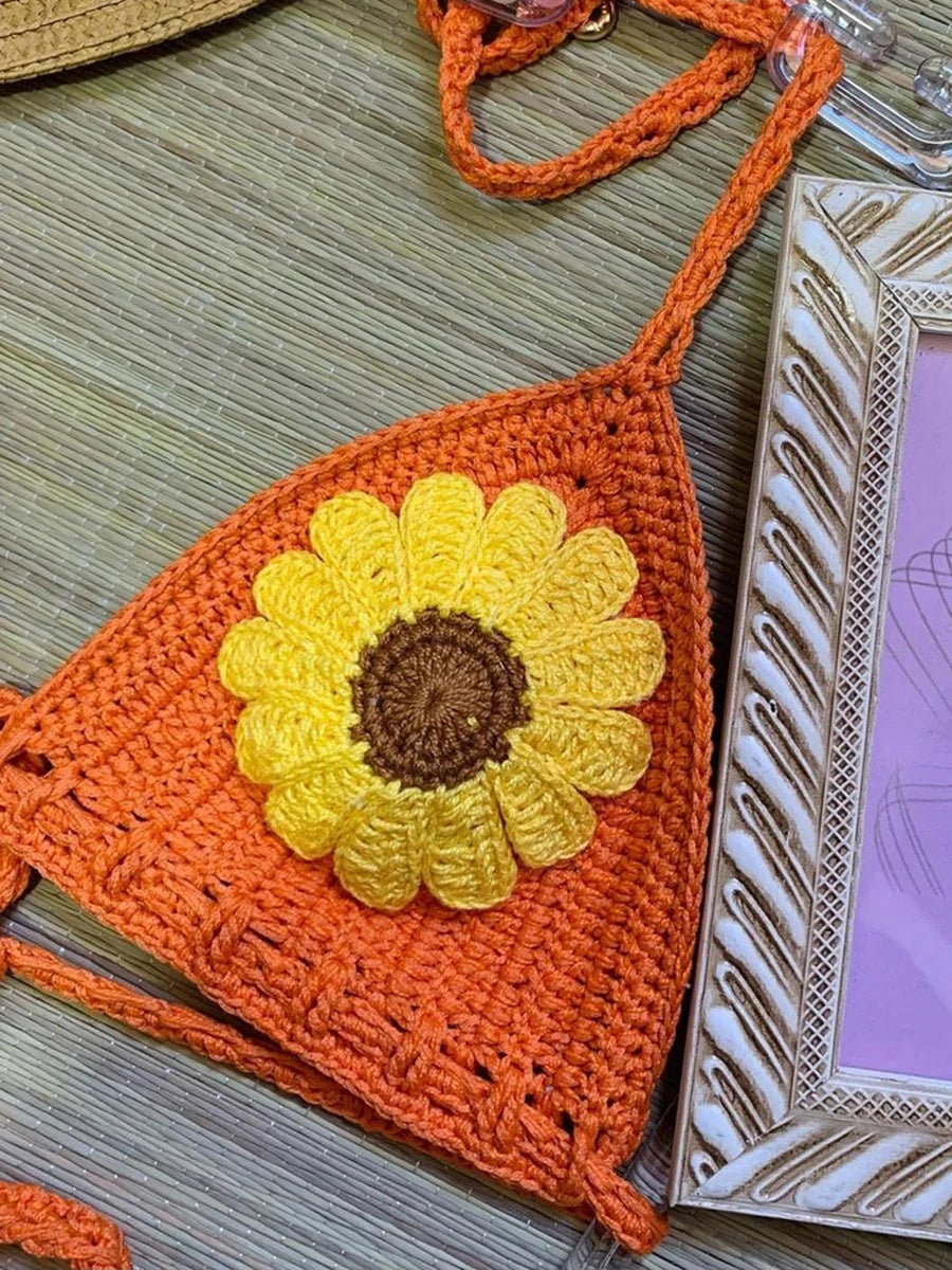 Handmade Micro Flower Crochet Swimsuit