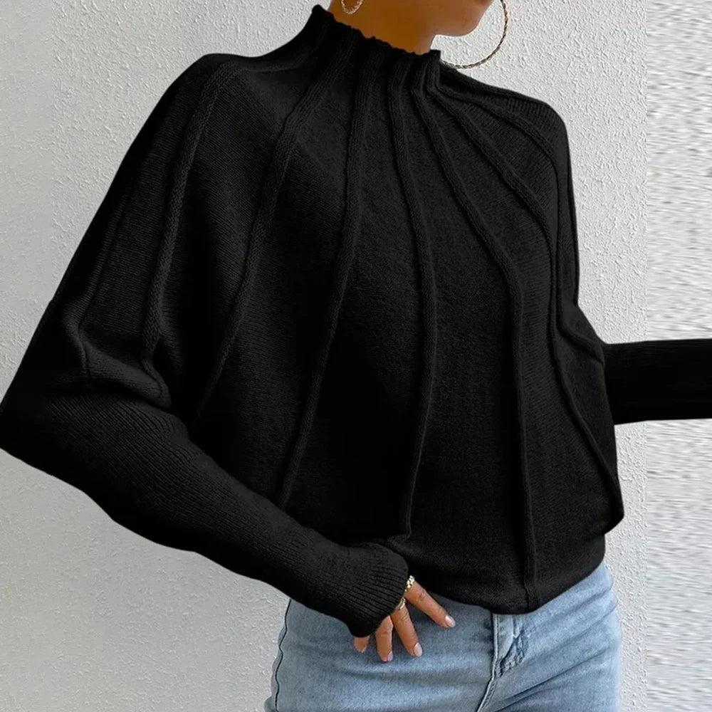 Turtleneck Long Sleeve Loose Pullover Sweater