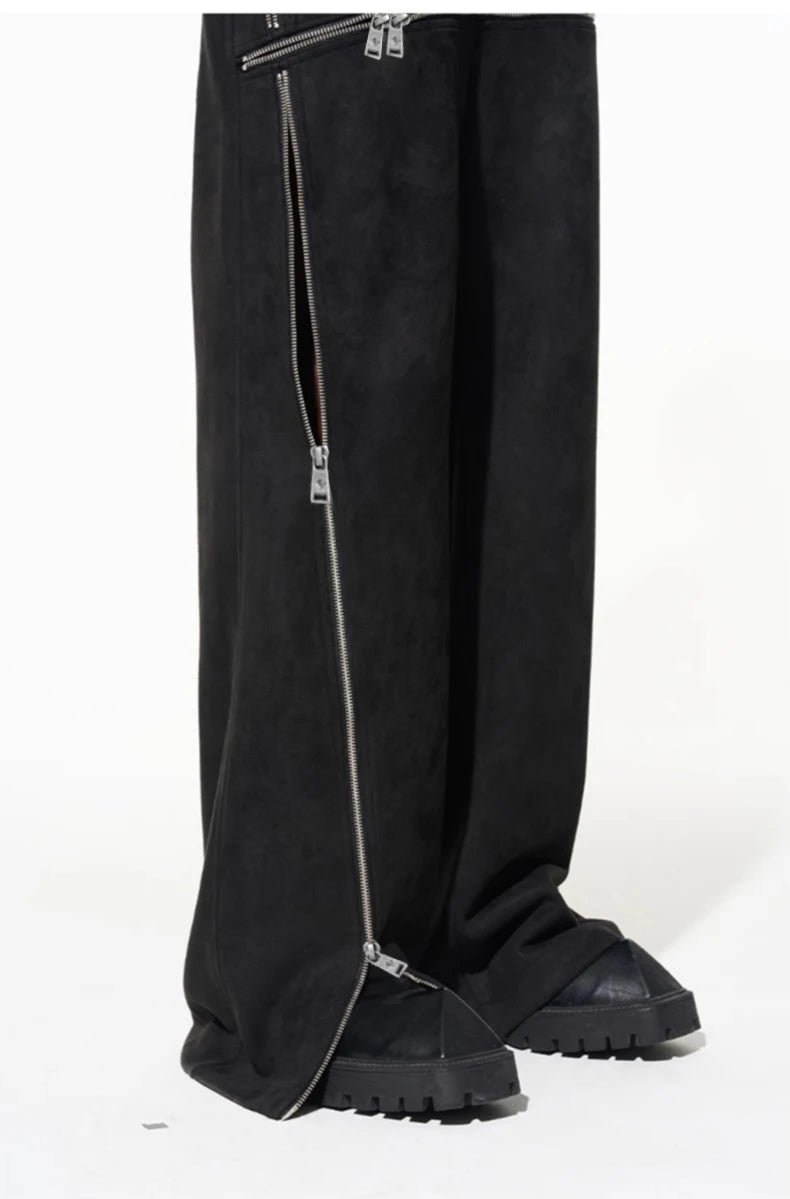 Stretchy Suede Faux Leather Pants