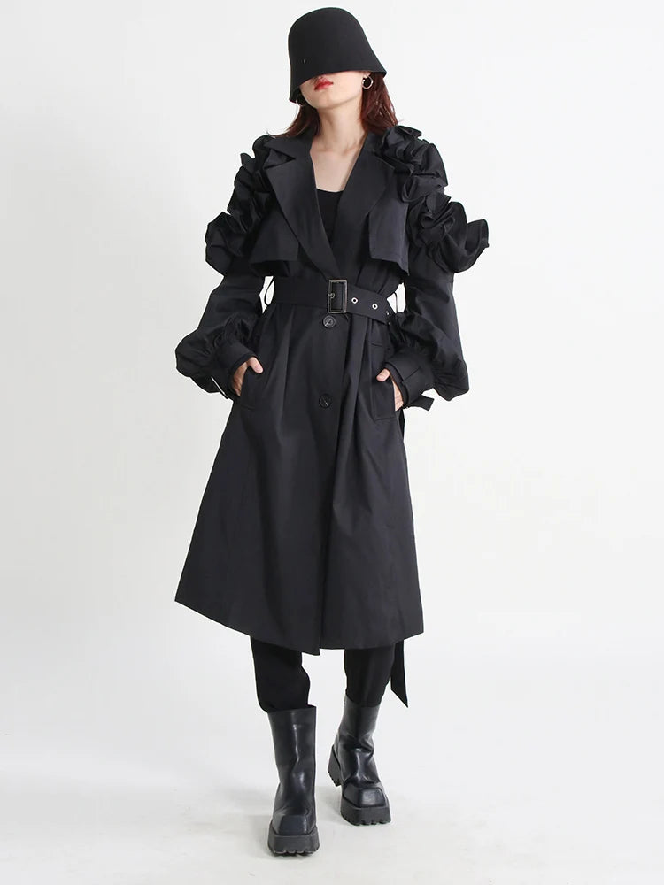 Ruffled Trench Coat