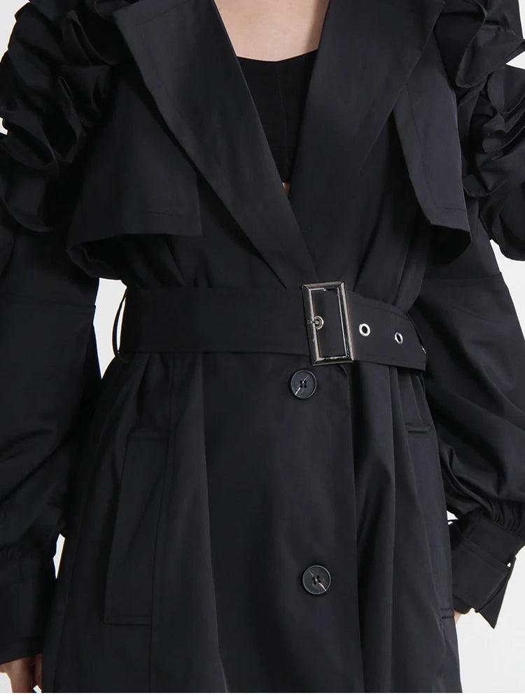 Ruffled Trench Coat