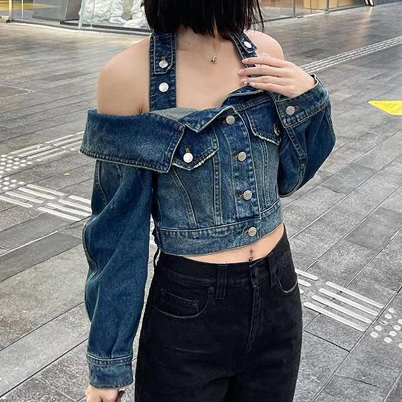 Off Shoulder Denim Jacket