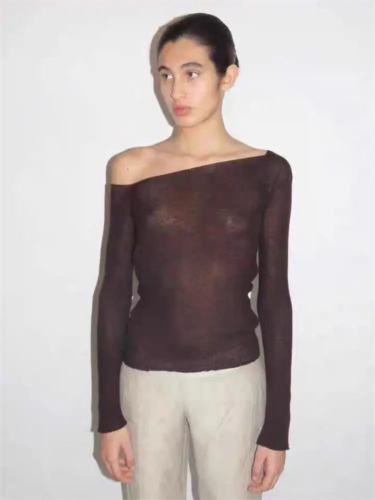 Wool Blend Ribbed Backless Knitted Sweater l