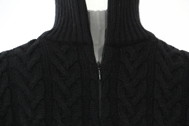 Knitted High Neck Puff Sleeve Sweater