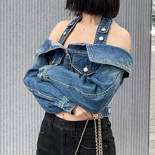 Off Shoulder Denim Jacket