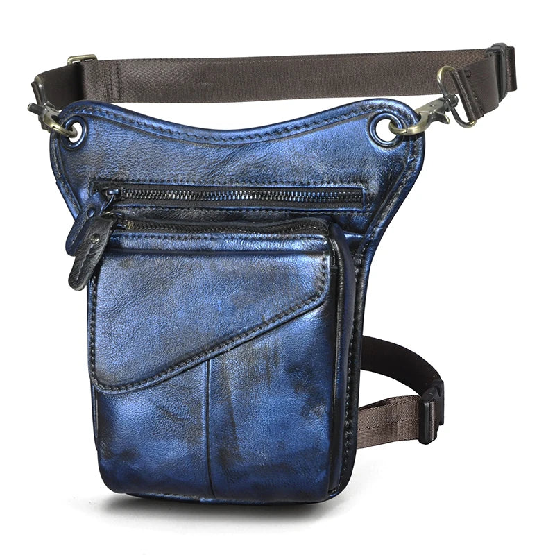 Leather Shoulder Sling Bag Multi-function Waist Belt Pack Leg Bag