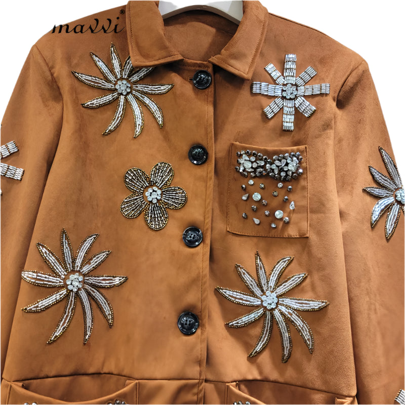 Beaded Diamond Flower Jacket