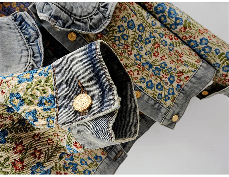 Jacquard Embroidery Denim Jacket