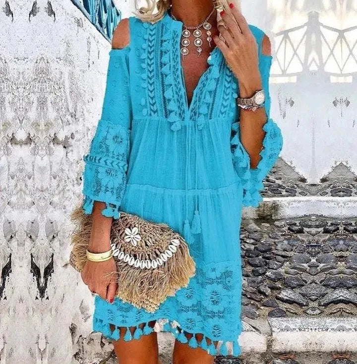 Embroidery Crochet Lace Boho Dress