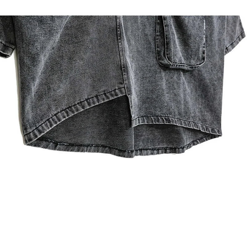 Black Denim Big Size Sweatshirt