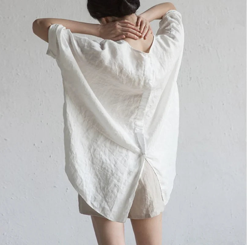 Oversized Cotton Linen Blouse