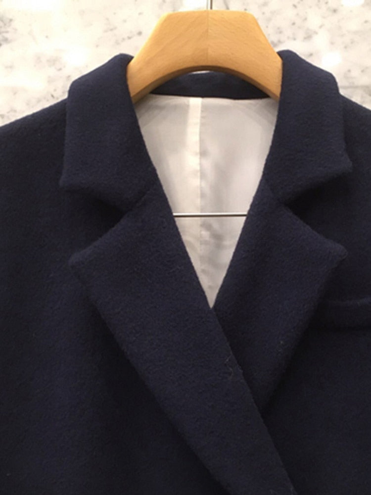 Asymmetrical Long Sleeve Irregular Hem Coat