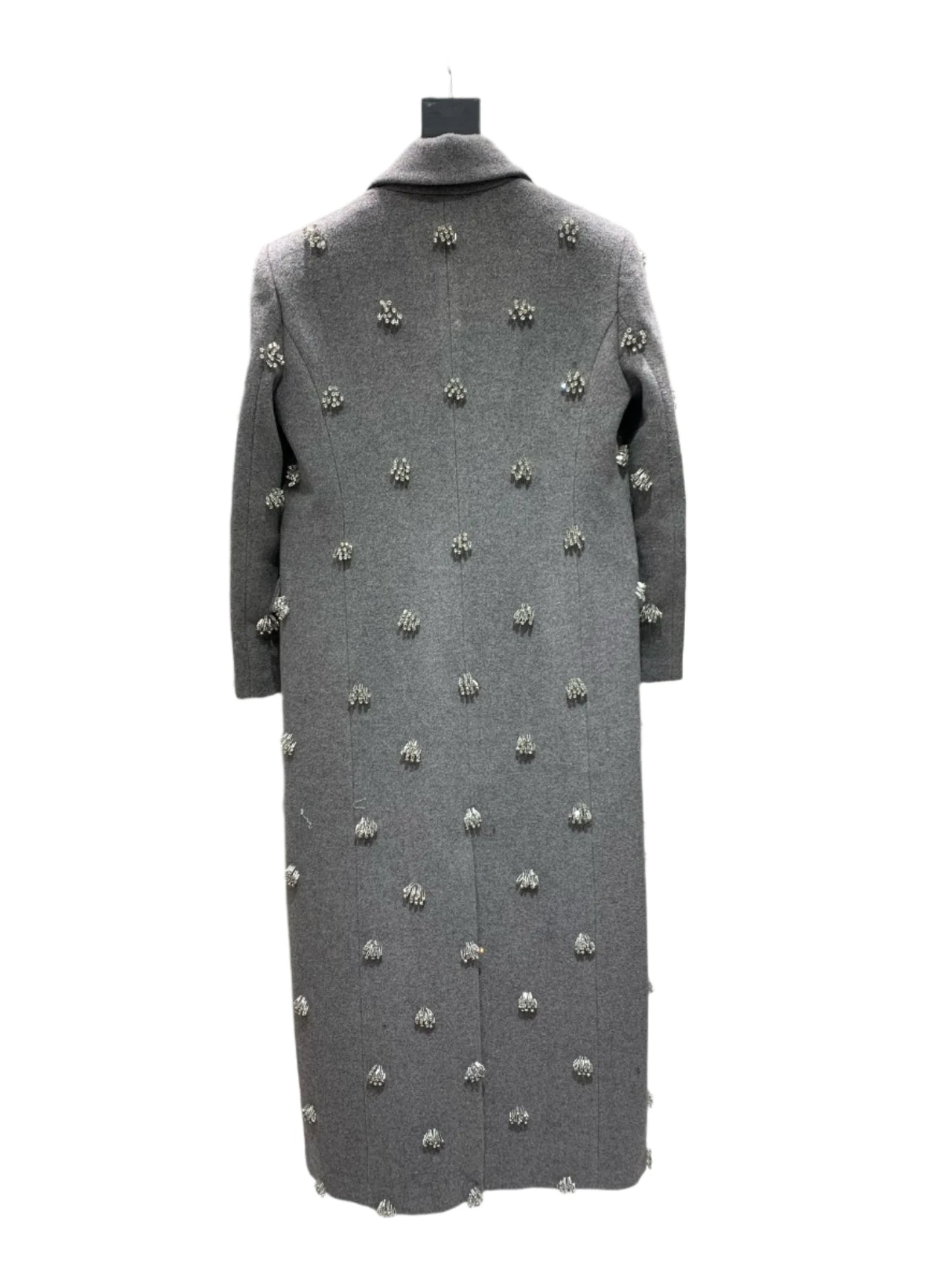 Gray Wool Heavily Beaded Coat