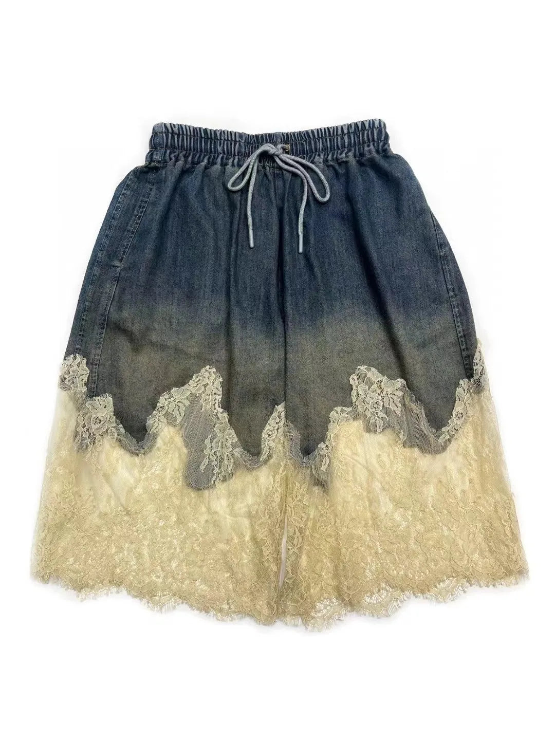 Lace Denim Shorts