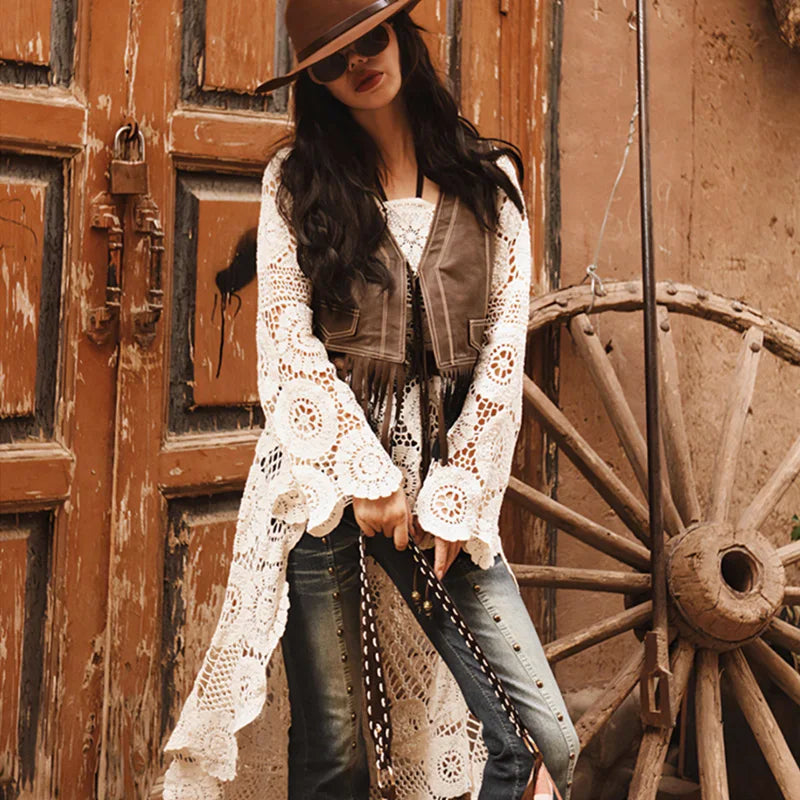 Boho Crochet Blouse Tunic