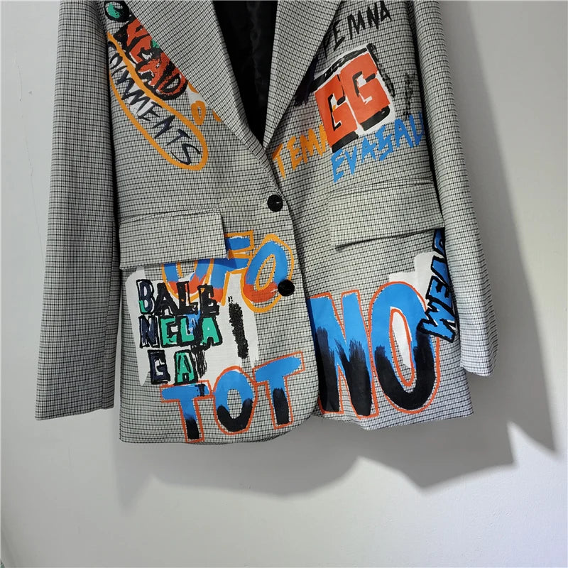 Graffiti Print Blazers