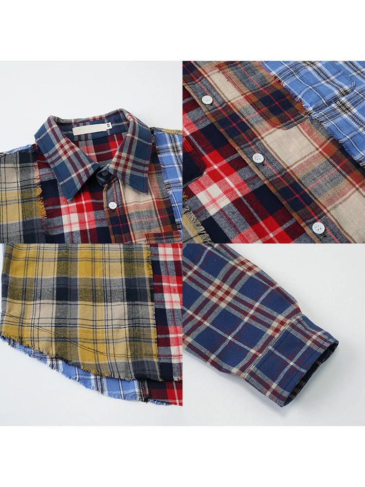 Patchwork Plaid Shirts