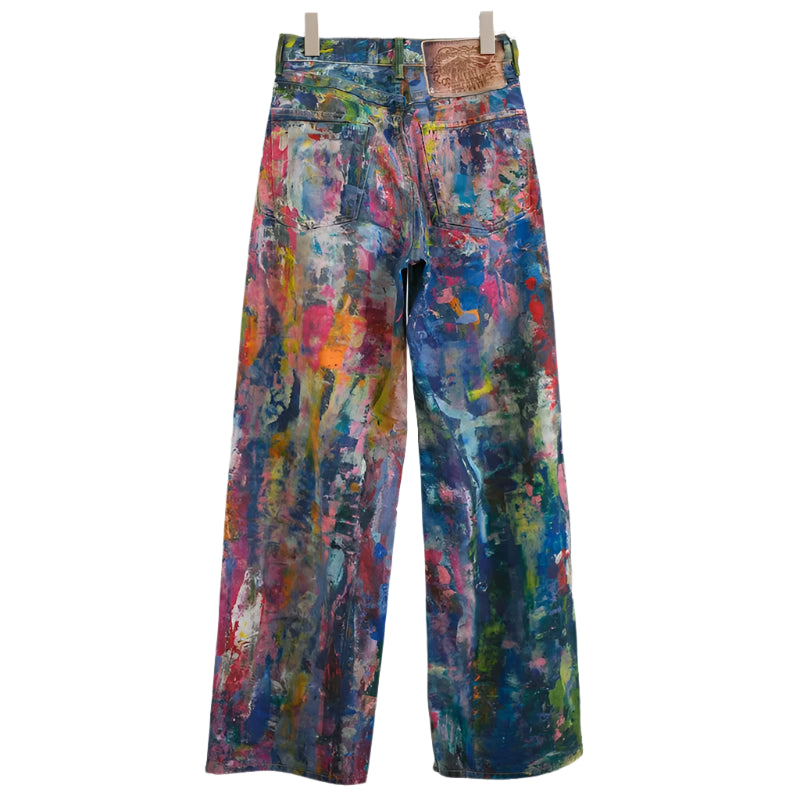 Painted Graffiti Straight Leg Jeans