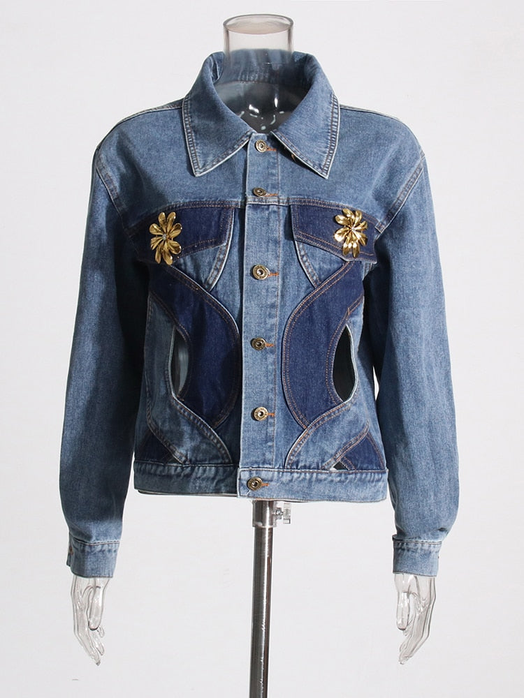 Cut Out Denim Jacket