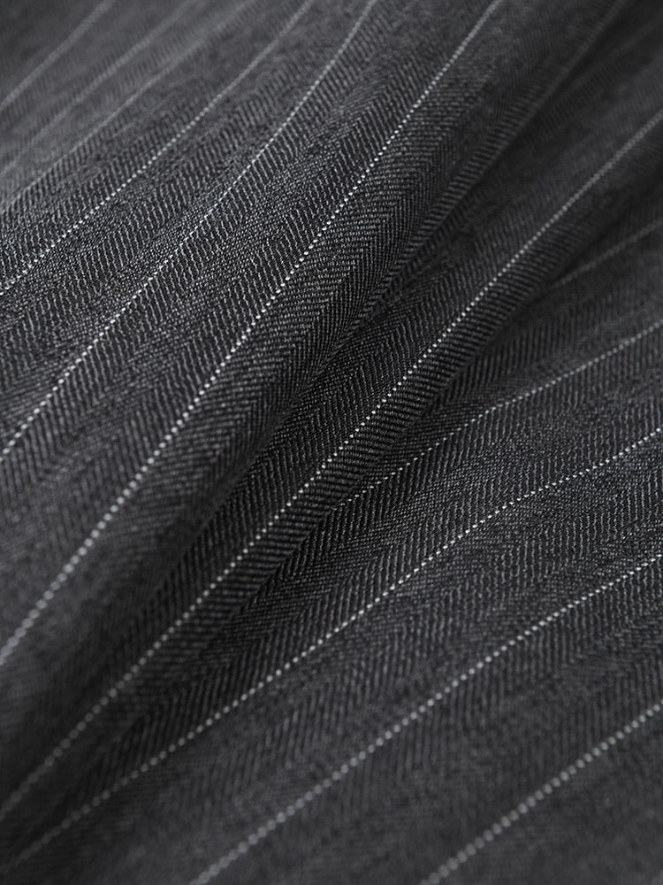 Dark Gray Striped Blazer