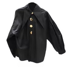 Pointed Collar Design Buttoned Shirt