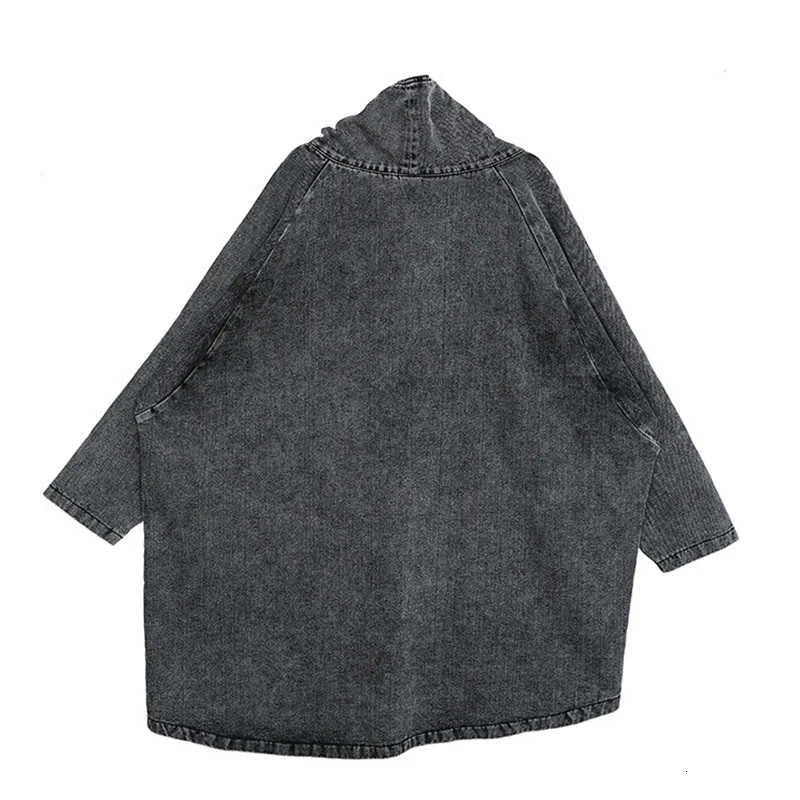 Black Denim Big Size Sweatshirt