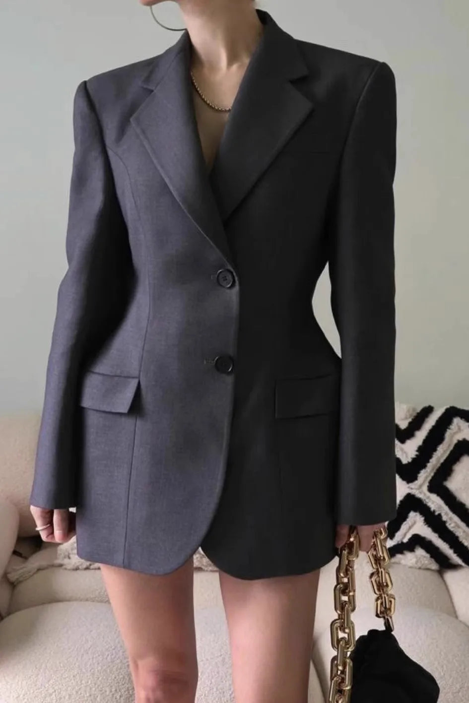 Gathered Waist Blazer