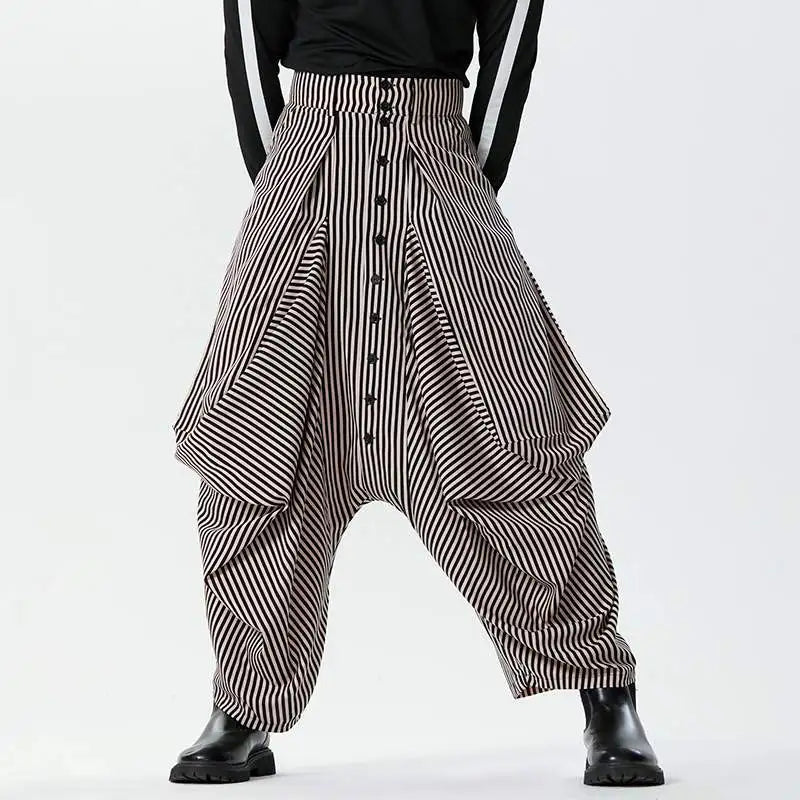 Unisex Striped Irregular Pants