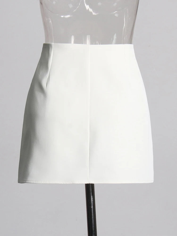 White Appliques Mini Skirt